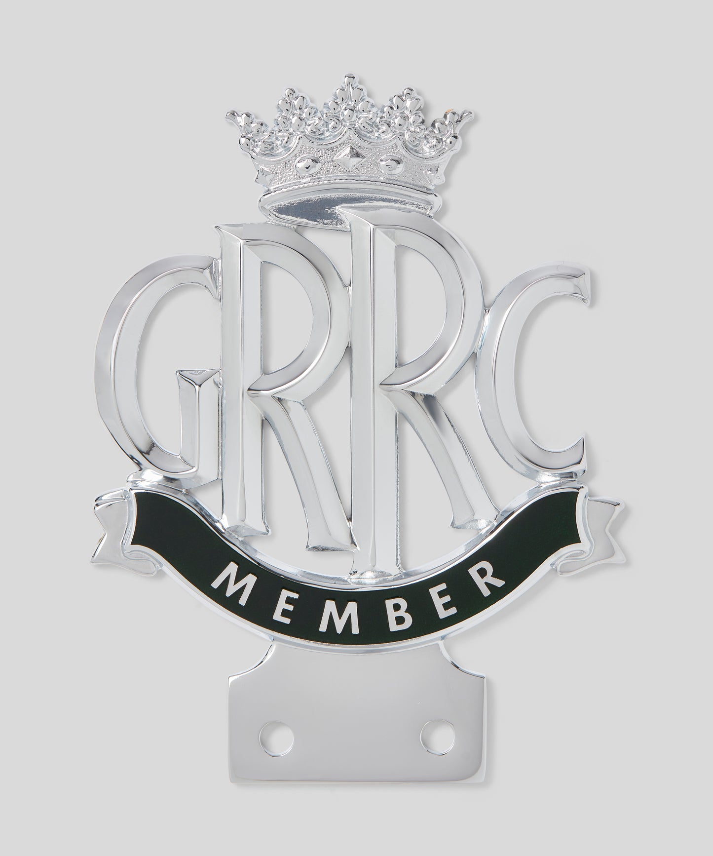 GRRC Members Enamel and Chrome Bottom Fitting Car Badge