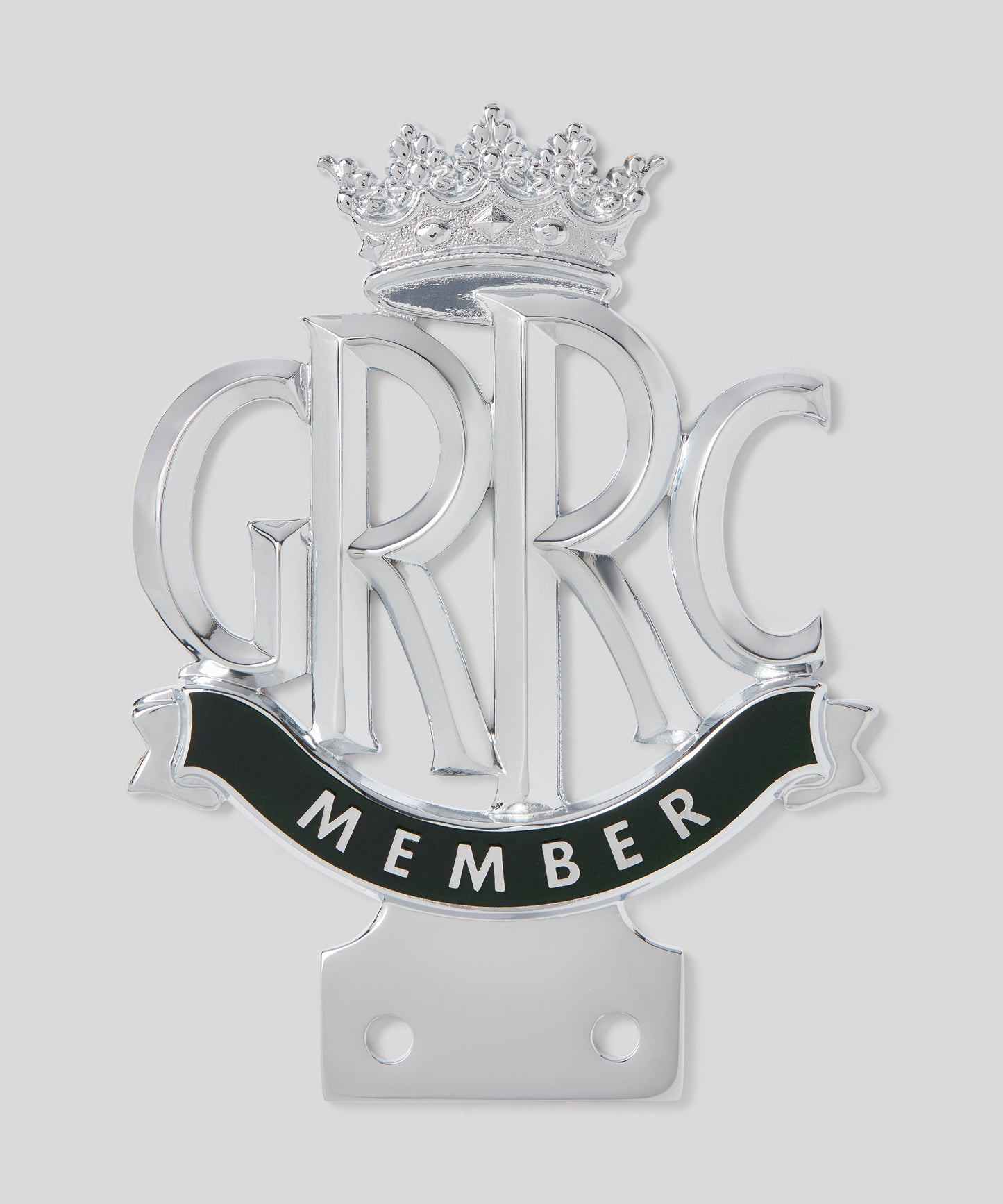 GRRC Members Enamel and Chrome Bottom Fitting Car Badge