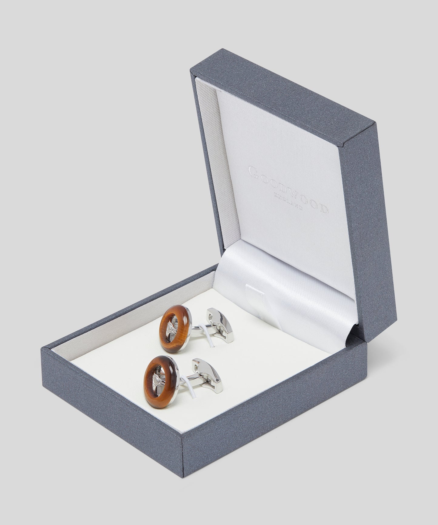 Revival Steering Wheel Tigers Eye Cufflinks