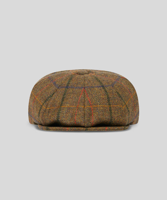 Goodwood Tweed Baker Boy - Brown & Red