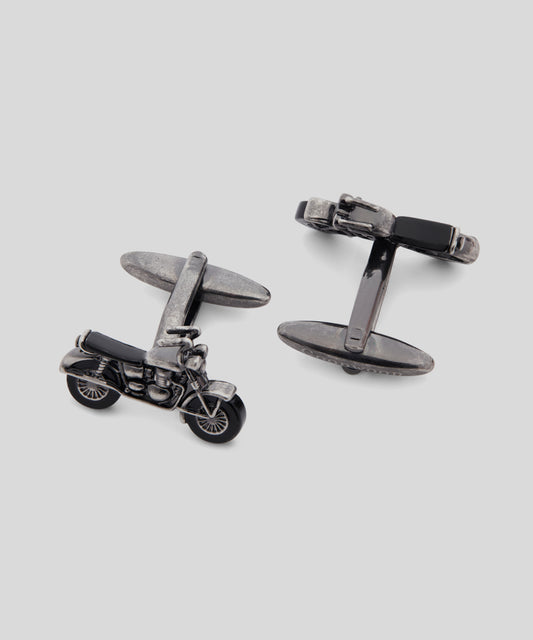 Goodwood Motorbike Cufflinks Silver