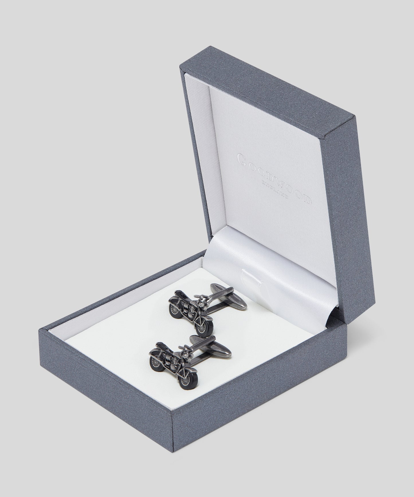 Goodwood Motorbike Cufflinks Silver