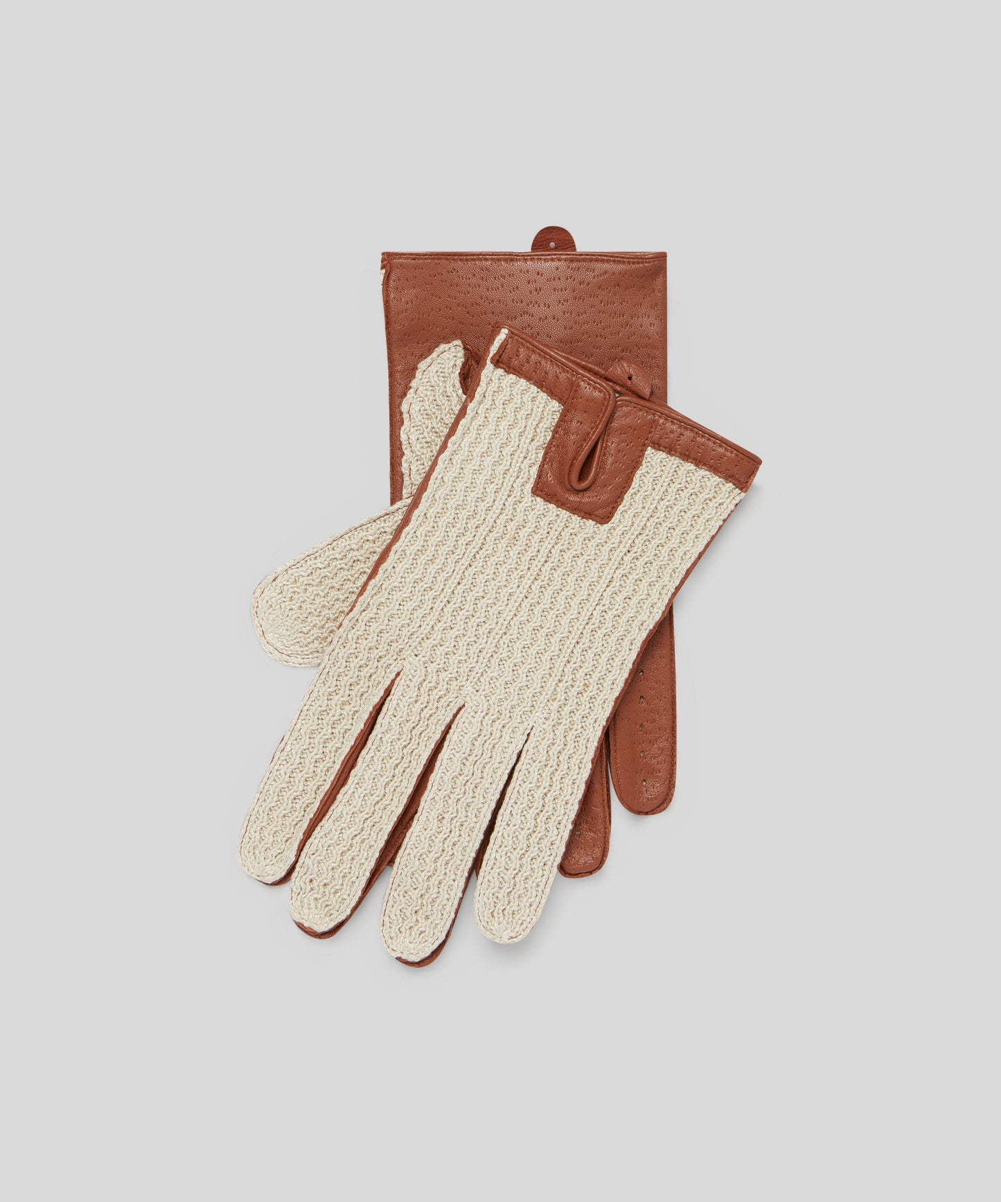 Goodwood Leather Palm Crochet-Back Mens Driving Gloves