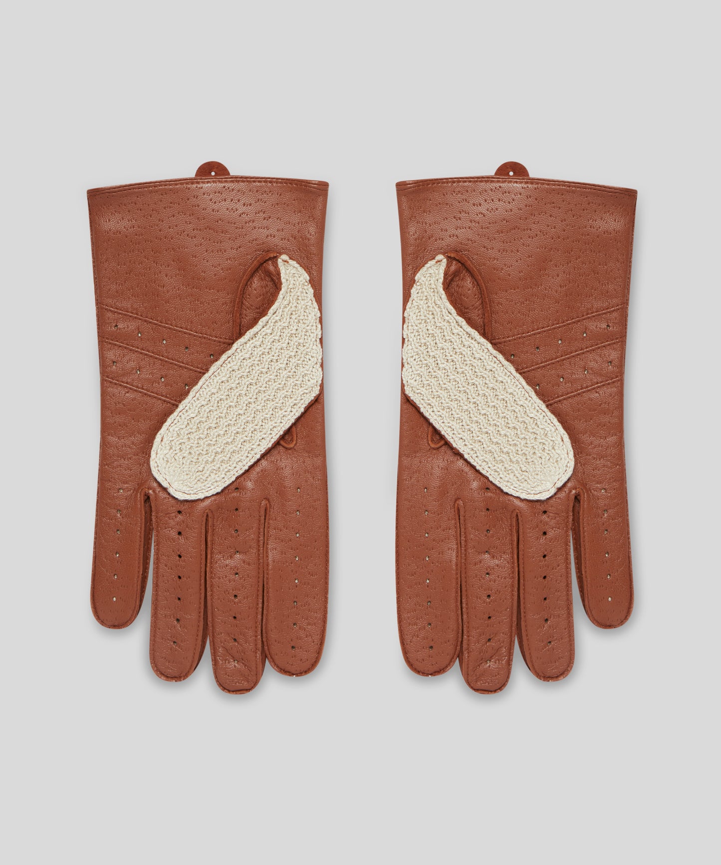 Goodwood Leather Palm Crochet-Back Mens Driving Gloves