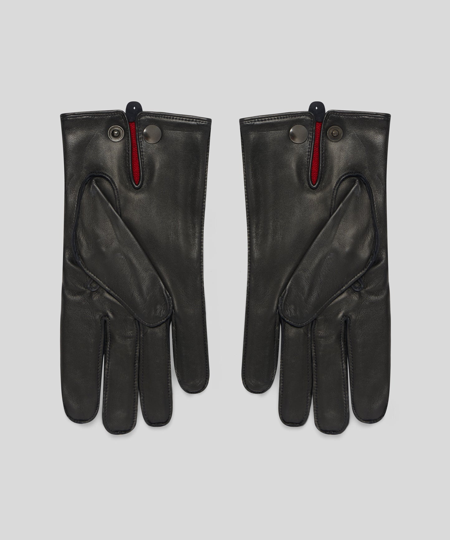 Goodwood Three-Point Red Cashmere-Lined Leather Mens Gloves