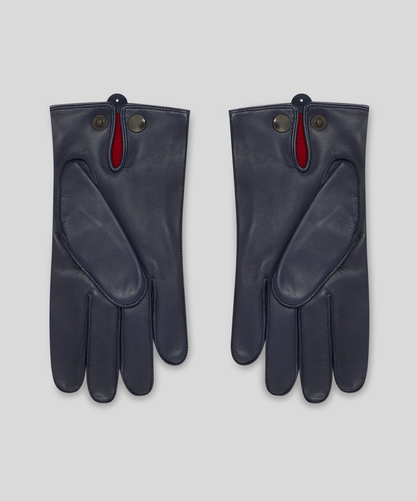 Goodwood Three-Point Red Cashmere-Lined Leather Gloves