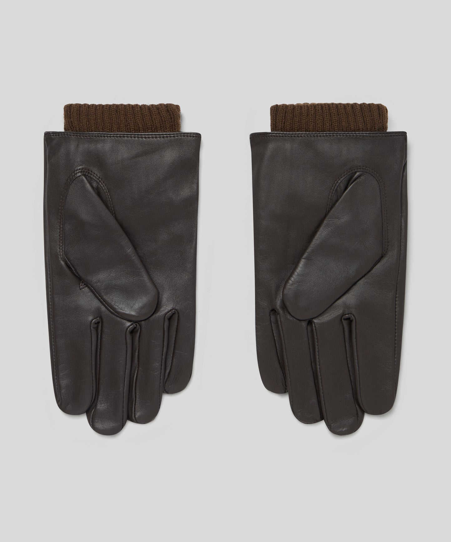 Goodwood Touchscreen Leather Mens Gloves with Knitted Cuffs