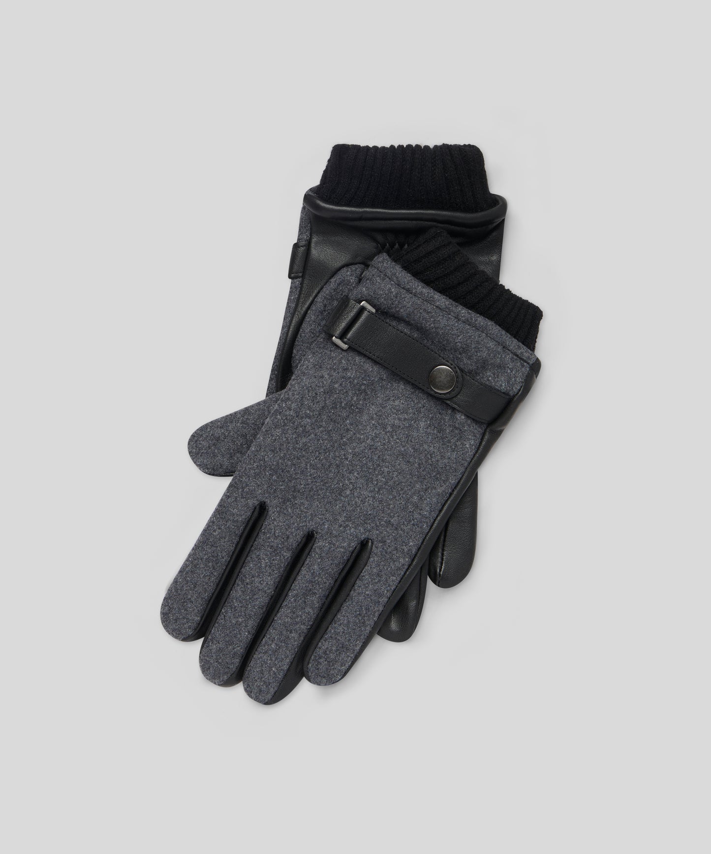 Goodwood Touchscreen Flannel and Leather Mens Gloves