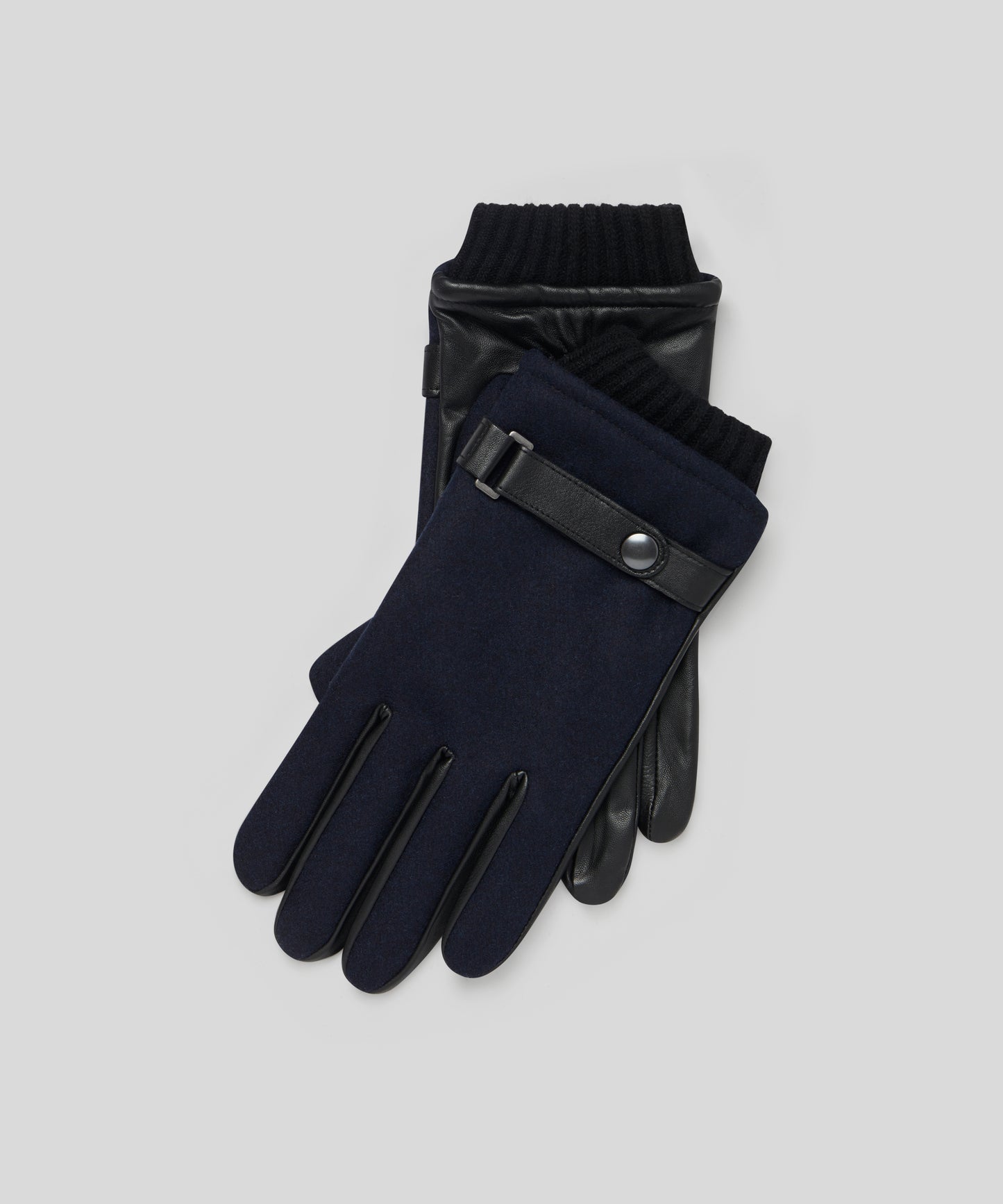 Goodwood Touchscreen Flannel and Leather Mens Gloves