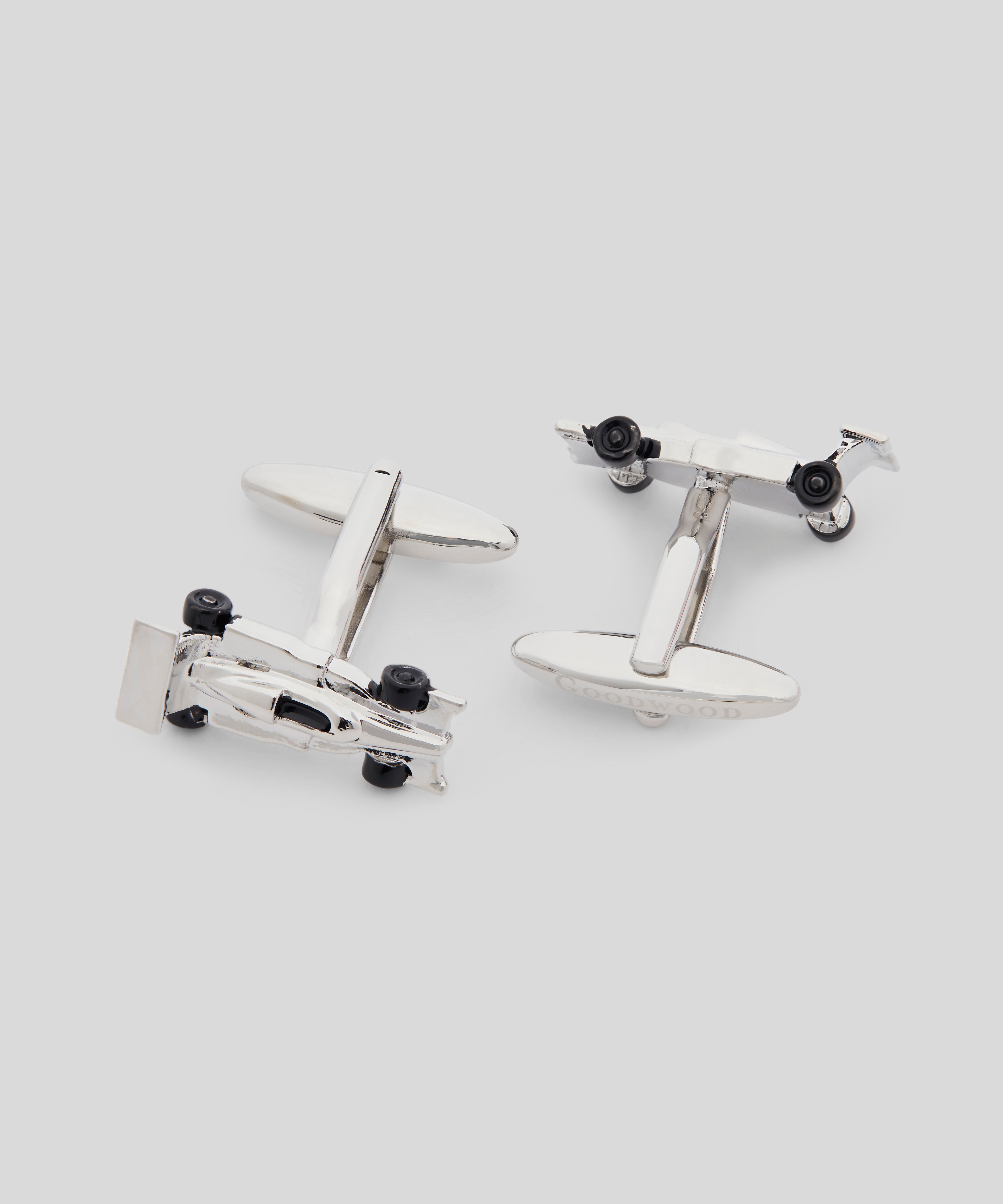 Silver car hot cuff links