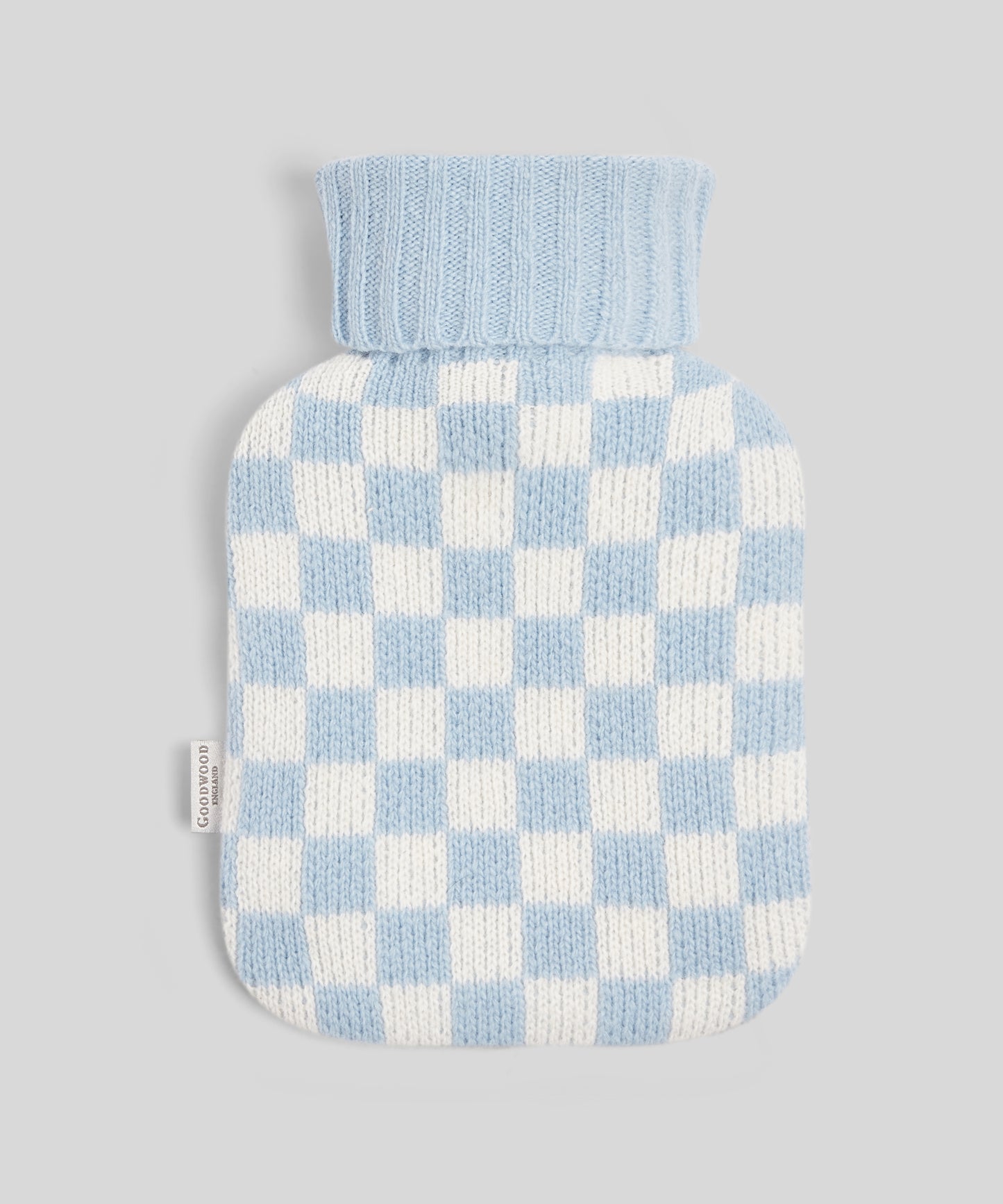 Goodwood Hot Water Bottle – Members' Meeting Blue & Off White Chequer Flag