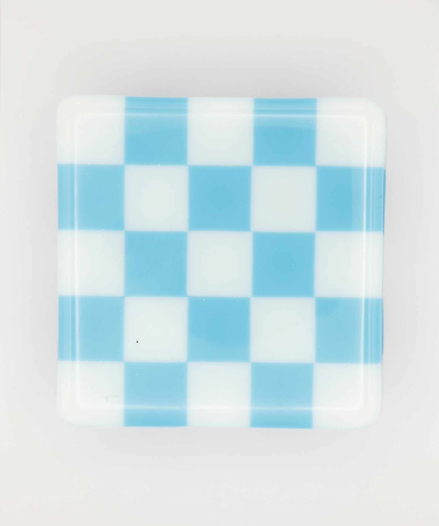 Goodwood Blue & White Chequerboard Glass Coaster