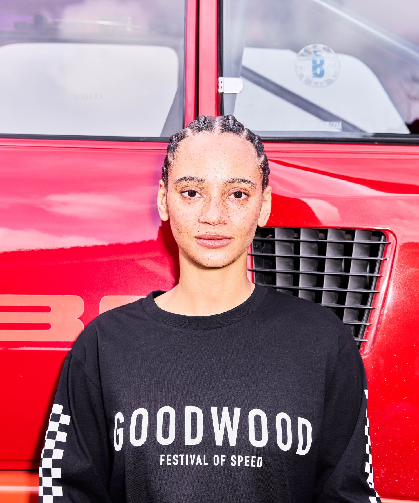 Goodwood Festival of Speed Monochrome Chequer Flag Long Sleeve T-Shirt
