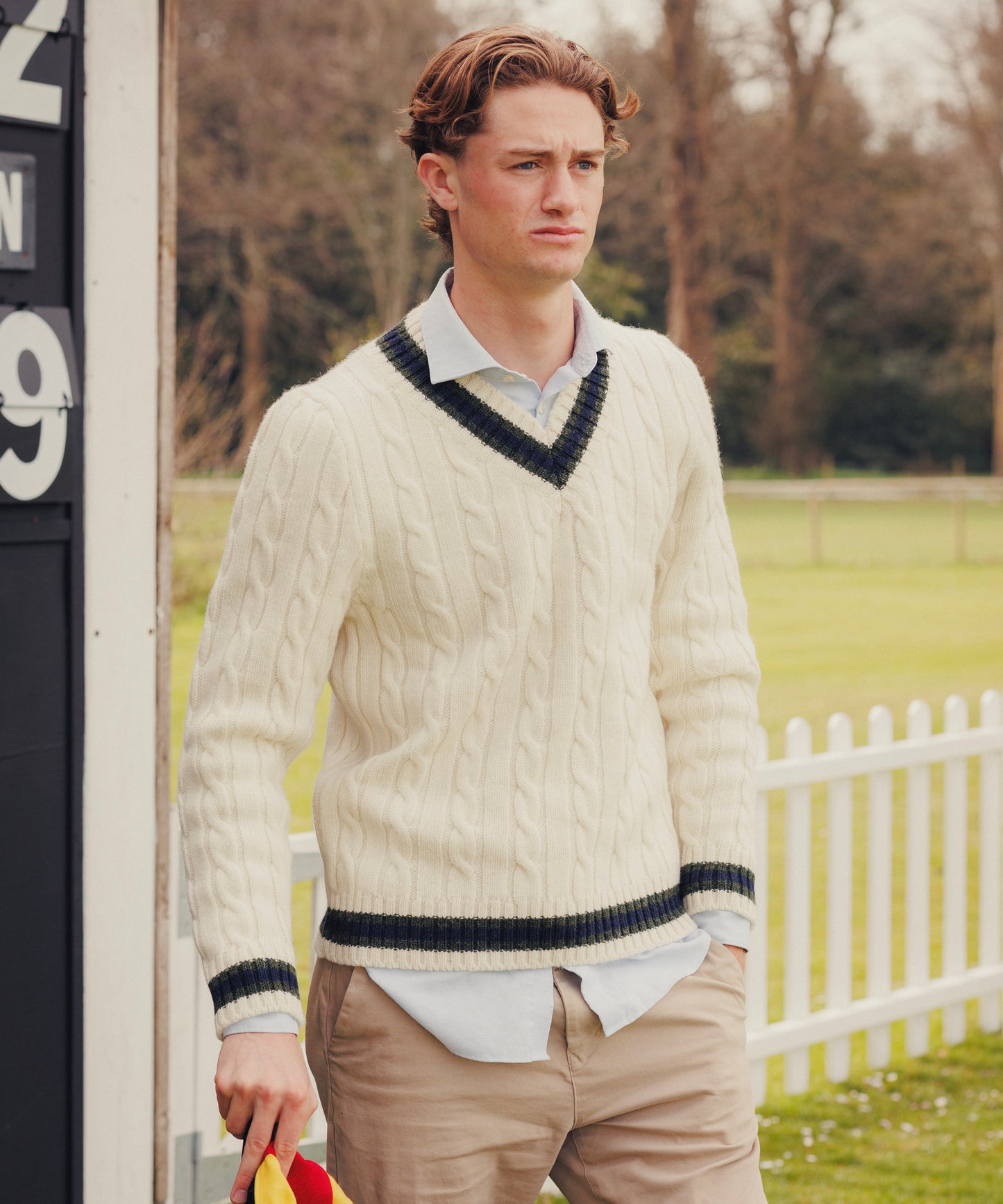 Goodwood Stripe Cricket Sweater