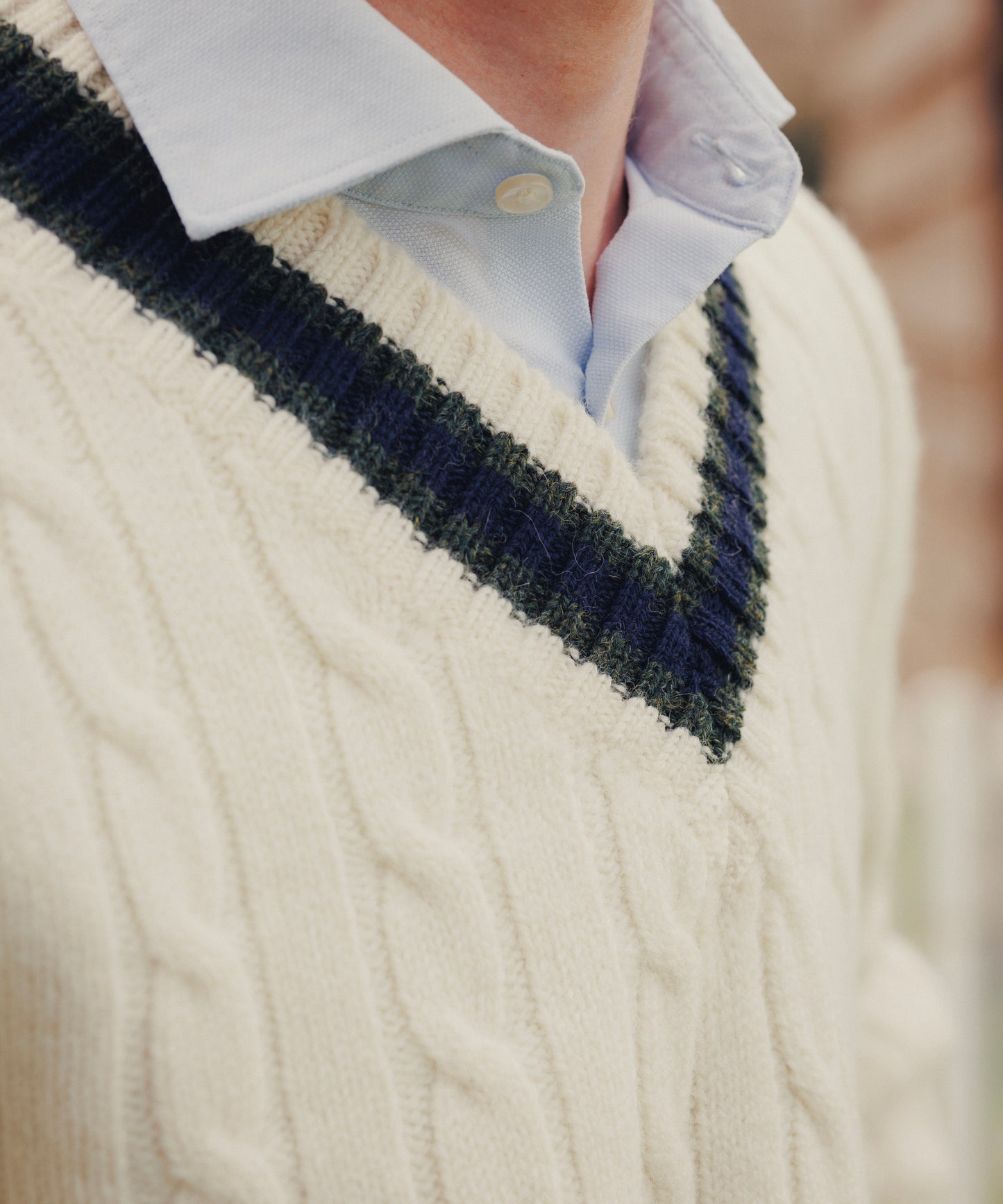 Goodwood Stripe Cricket Sweater