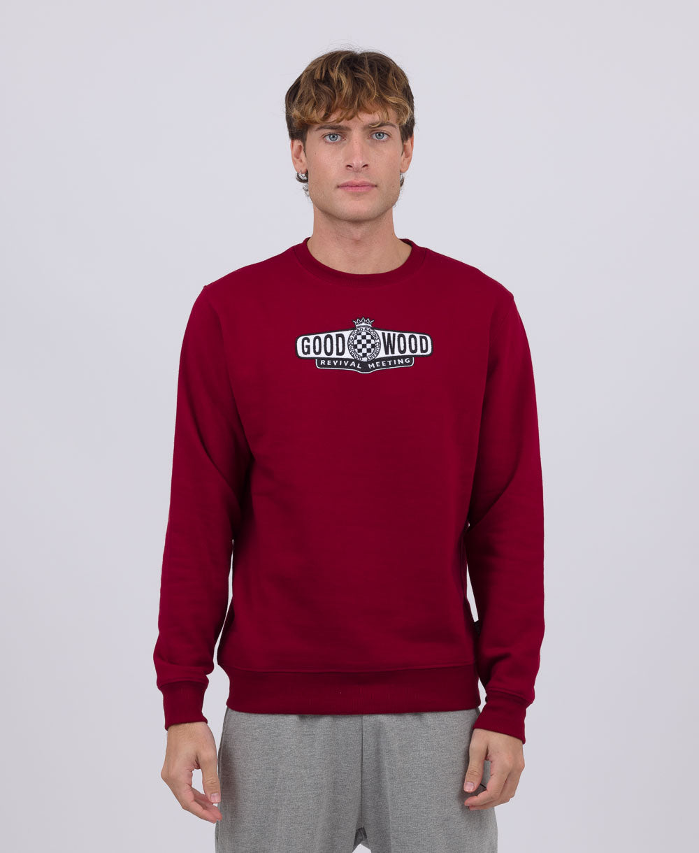 Goodwood Revival Embroidered Logo Sweatshirt Burgundy