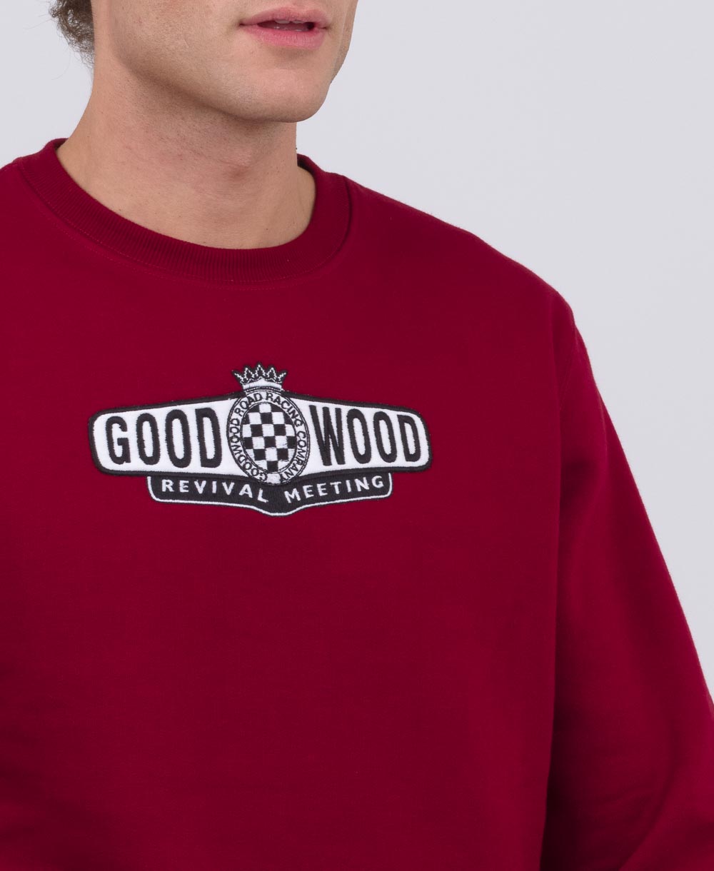 Goodwood Revival Embroidered Logo Sweatshirt Burgundy