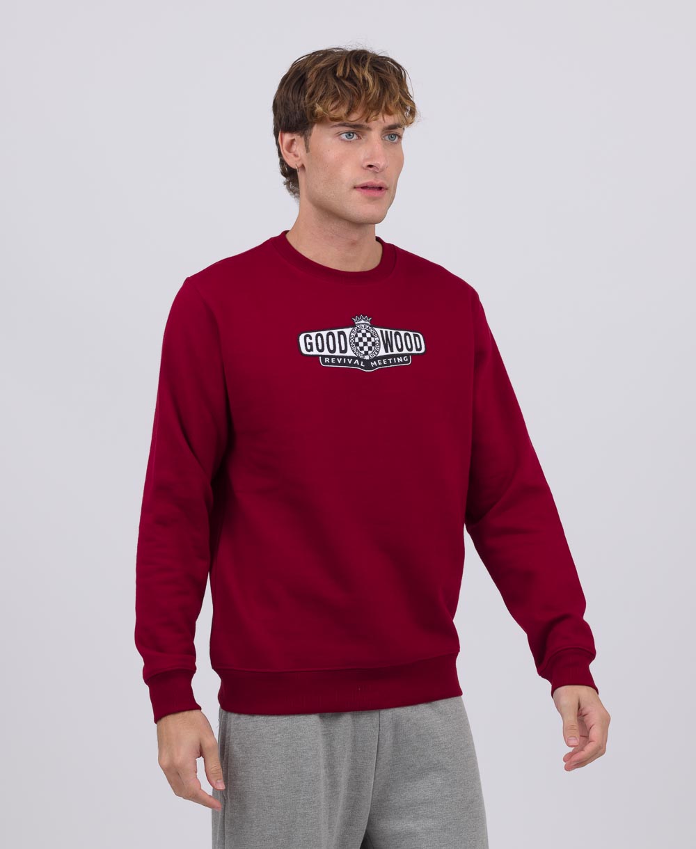 Goodwood Revival Embroidered Logo Sweatshirt Burgundy