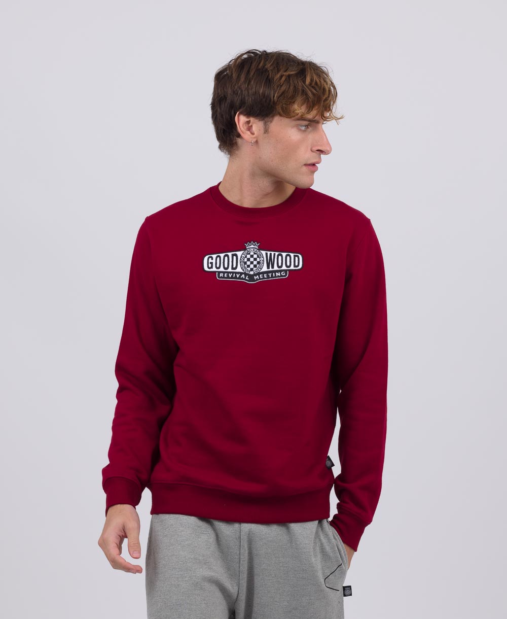 Goodwood Revival Embroidered Logo Sweatshirt Burgundy