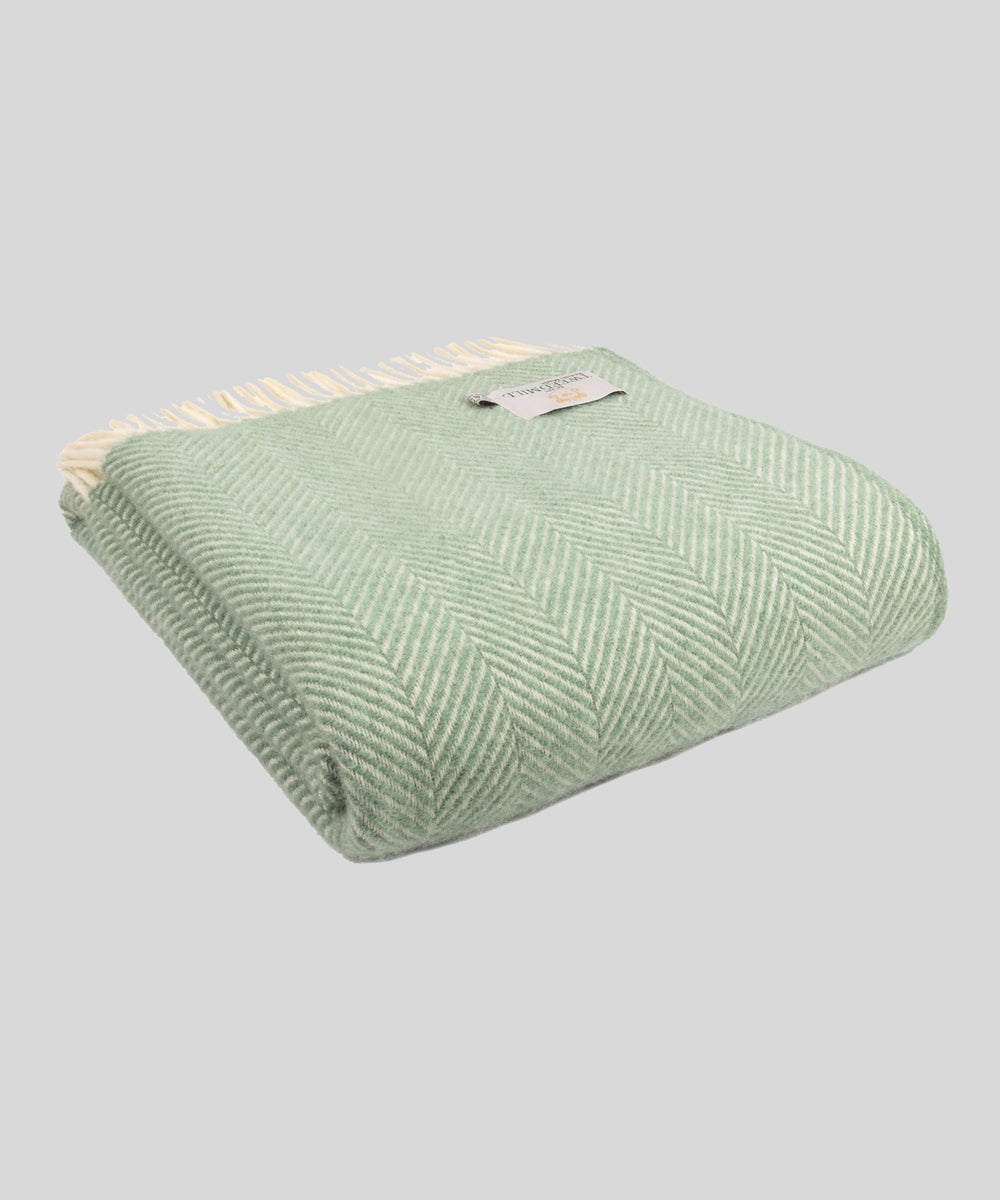 Goodwood Fishbone Throw Sea Green