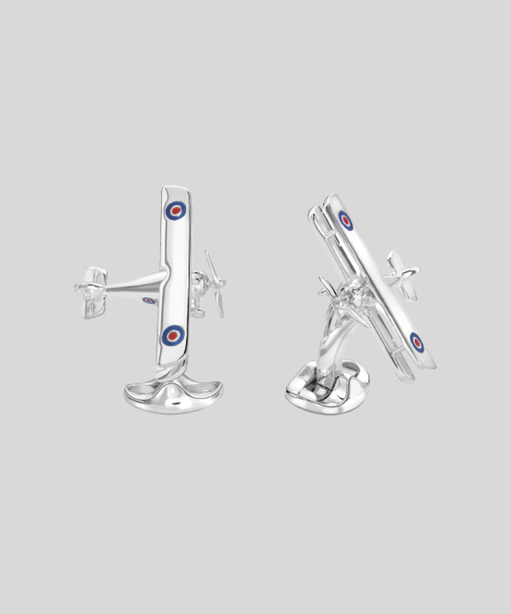 Sterling Silver Bi Plane Cufflinks