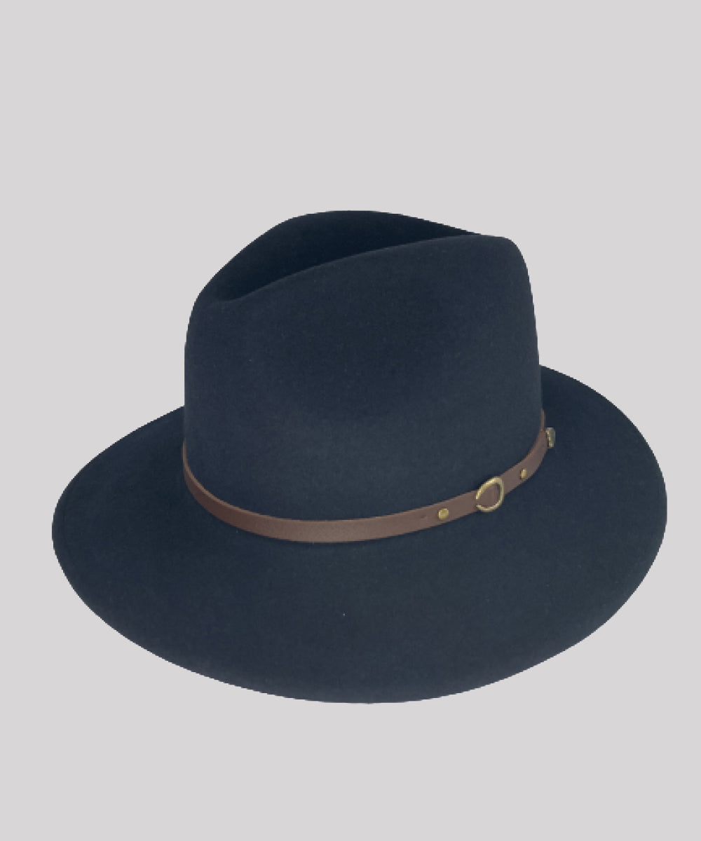 Goodwood Safari Wool Felt Fedora Navy