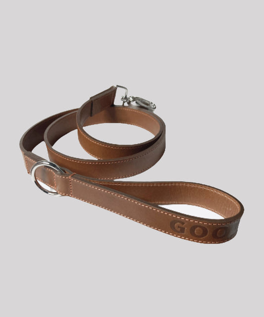 Goodwoof Leather Dog Lead Brown