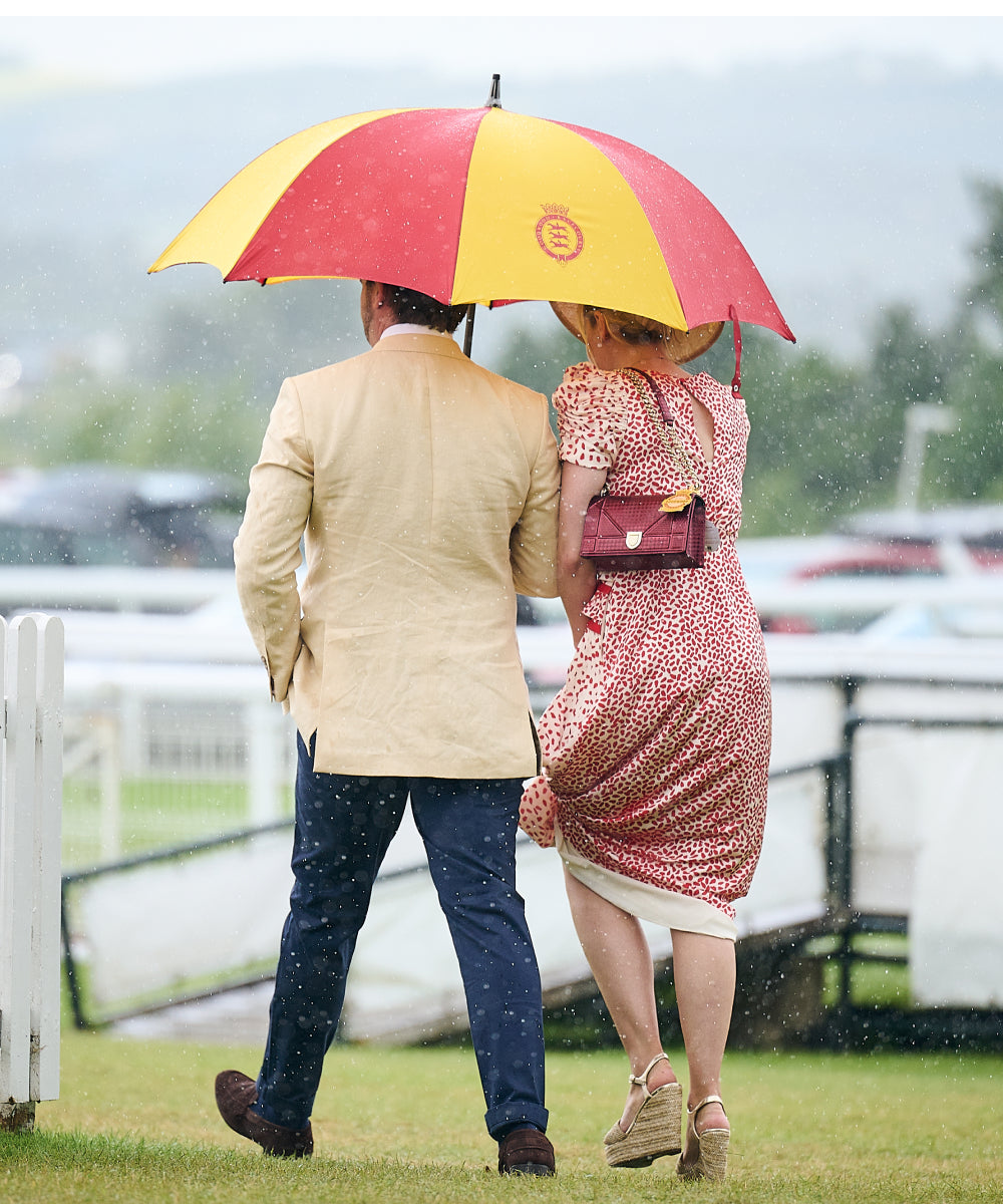 Goodwood HR Wooden Handled Red and Yellow Umbrella