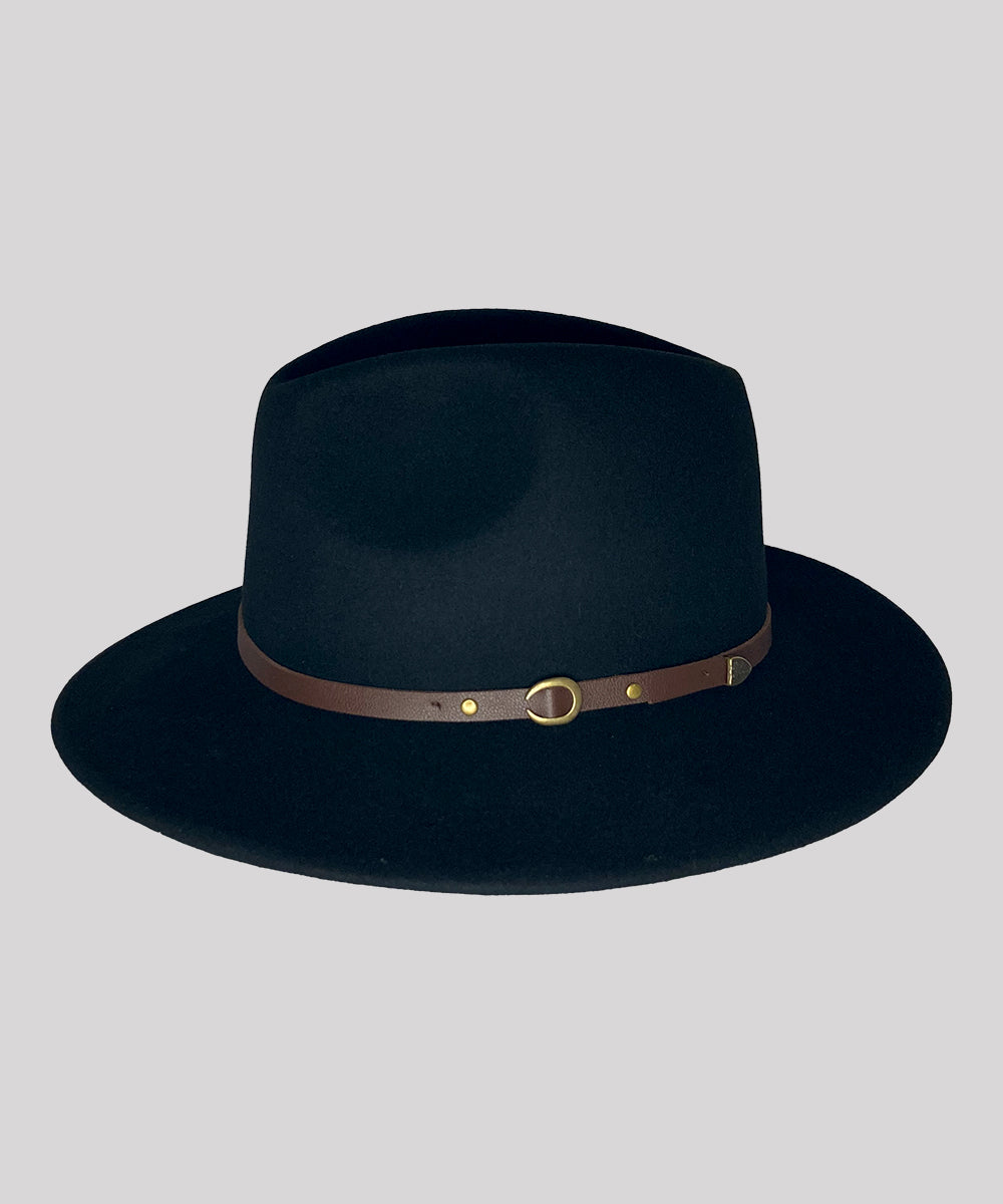 Goodwood Safari Wool Felt Fedora Black