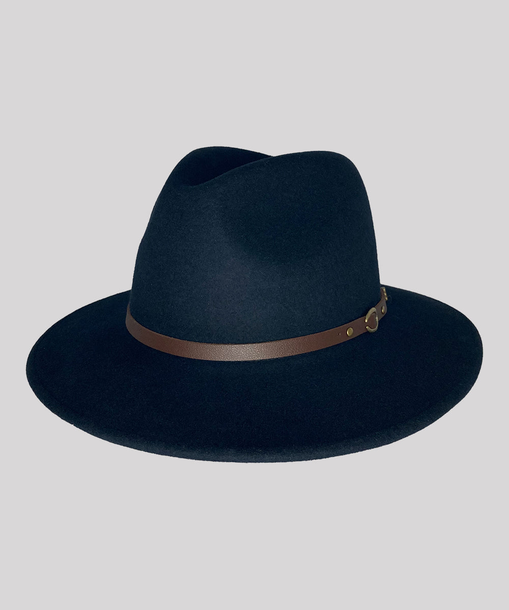 Goodwood Safari Wool Felt Fedora Black