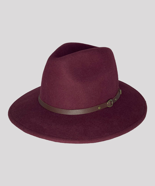 Goodwood Safari Wool Felt Fedora Maroon