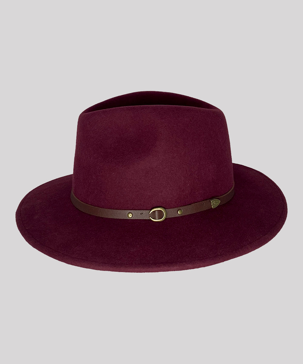 Goodwood Safari Wool Felt Fedora Maroon