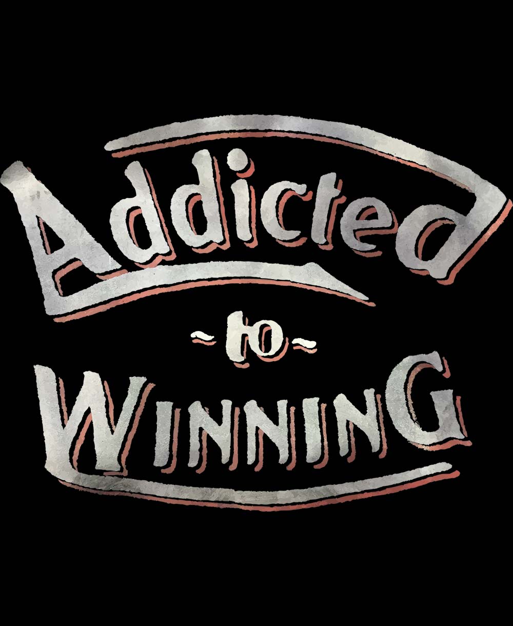 Womens Addicted to Winning Cotton T-Shirt in Black Closeup