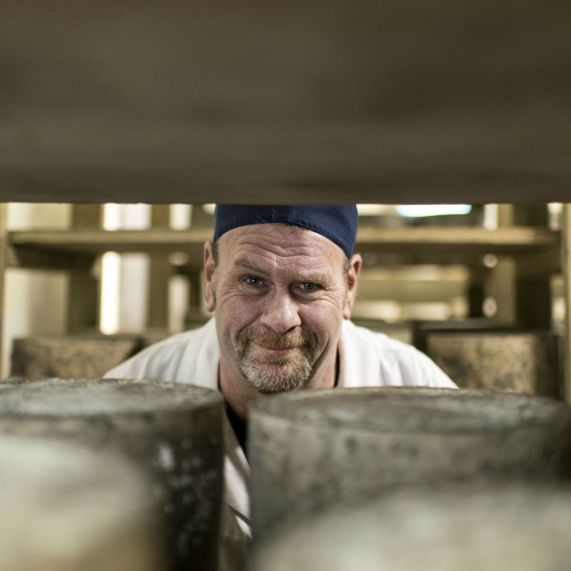 Goodwood's artisan cheesemaker, Bruce Rowan, in the cheese room at Goodwood.