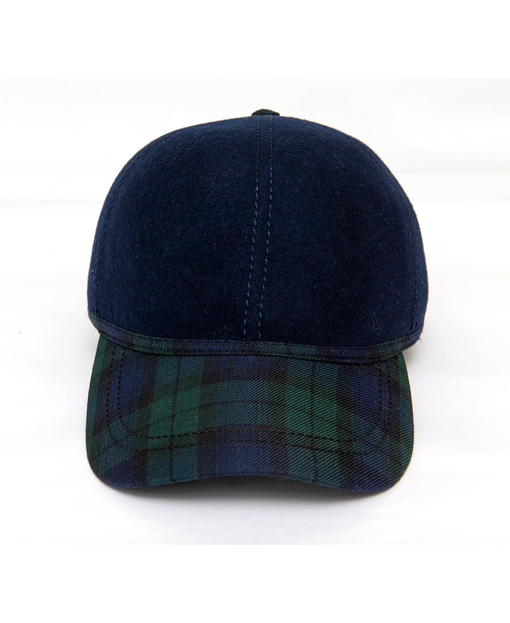 Goodwood Estate Navy Gordon Tartan Walking Cap Front