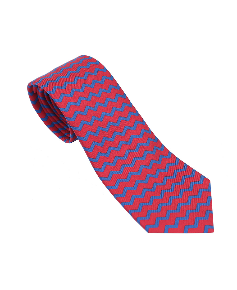 Racing Colours Silk Tie Red/Blue Striped