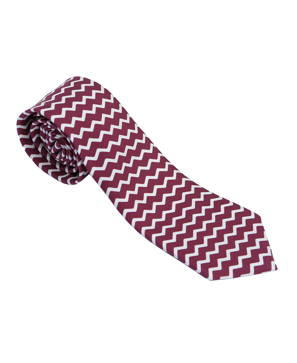 Racing Colours Silk Tie Burgundy/White Stripe