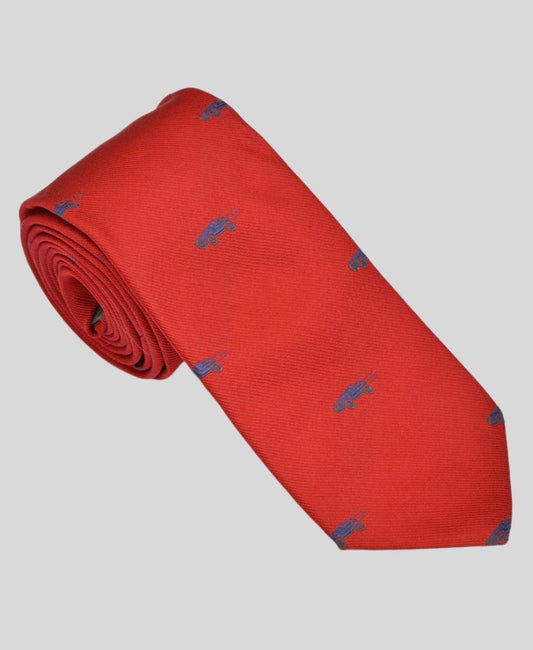 Goodwood Silk Cartoon Red Blue Car Tie