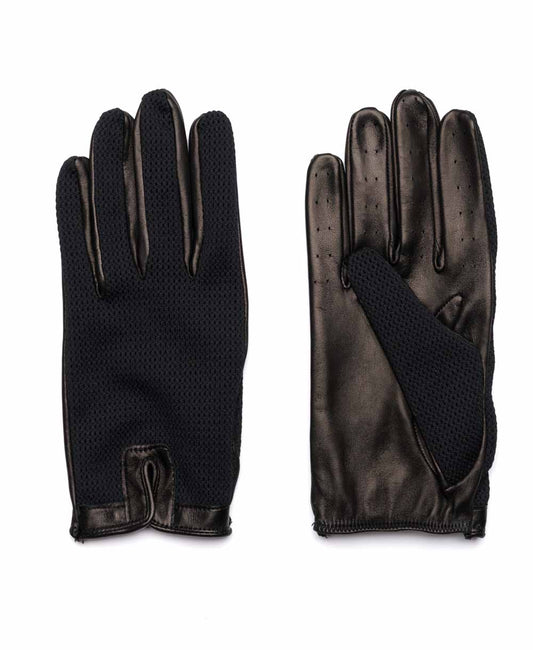 Leather Palmed Driving Gloves Black