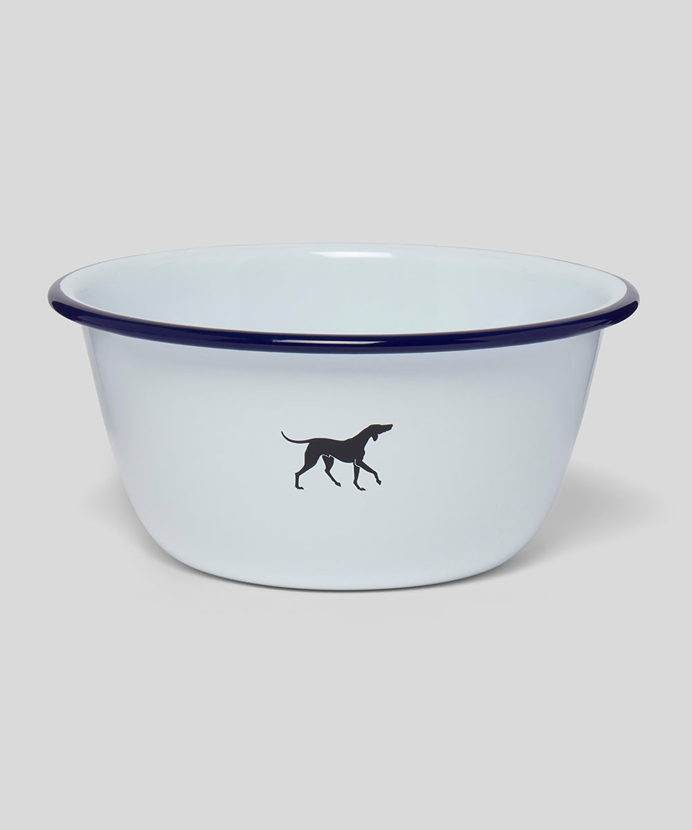 Blue and white dog on sale bowl