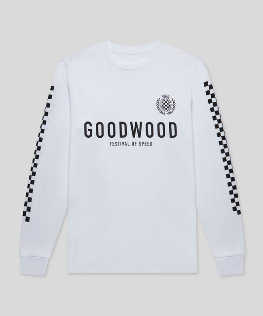 Goodwood Festival of Speed Monochrome Chequer Flag Long Sleeve T-Shirt