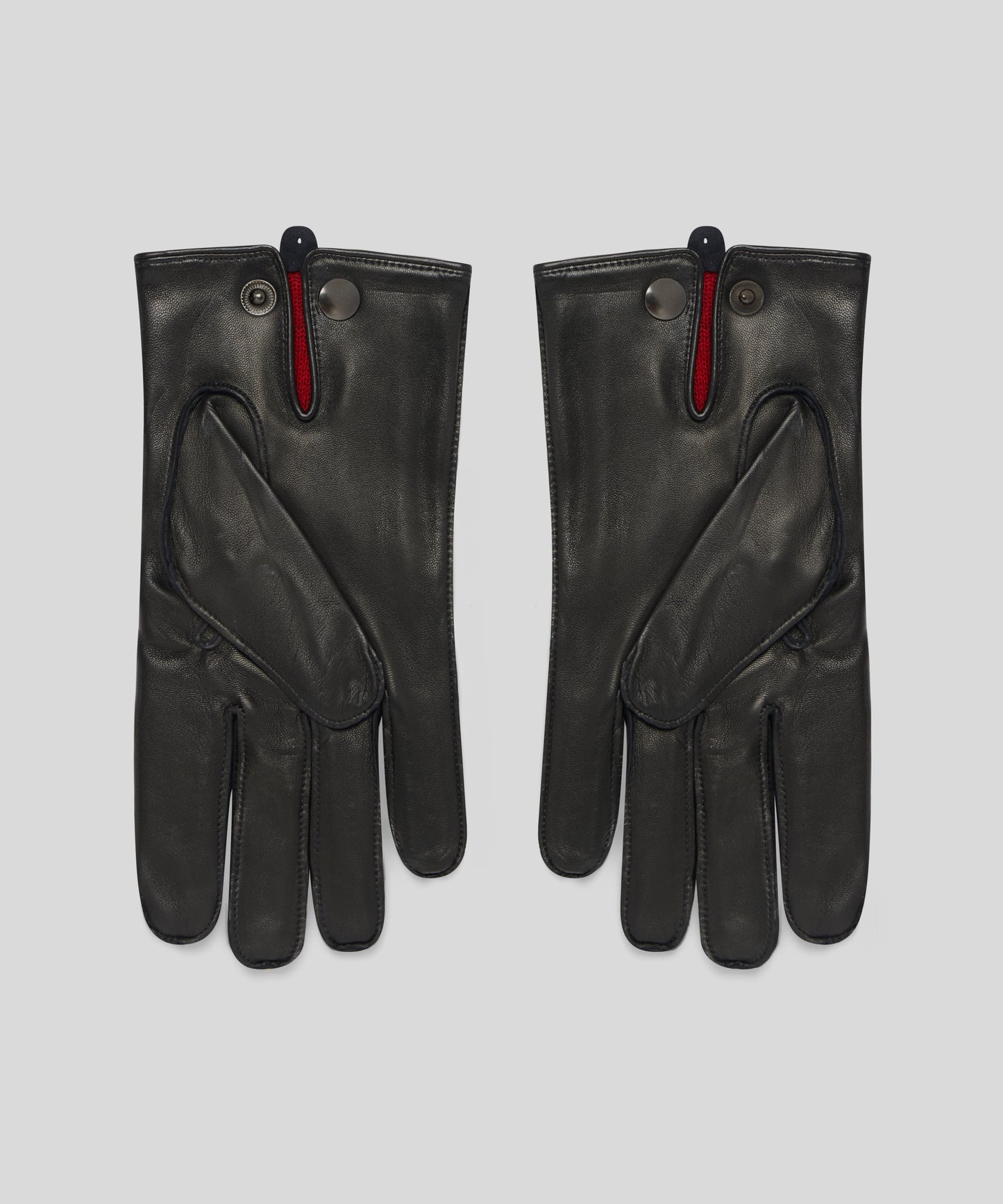 Goodwood Three-Point Red Cashmere-Lined Leather Gloves