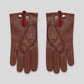 Goodwood Three-Point Red Cashmere-Lined Leather Gloves