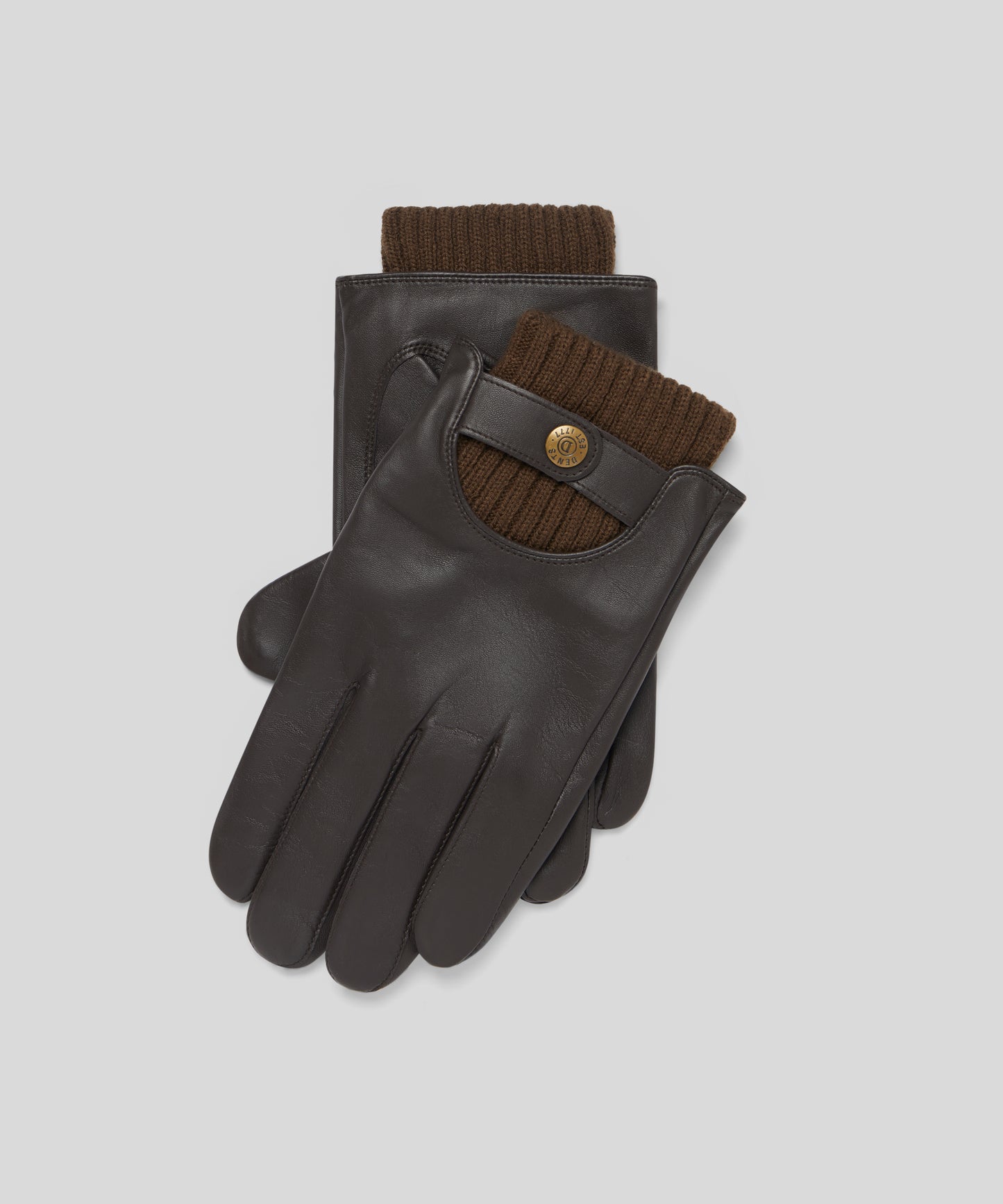 Goodwood Touchscreen Leather Mens Gloves with Knitted Cuffs