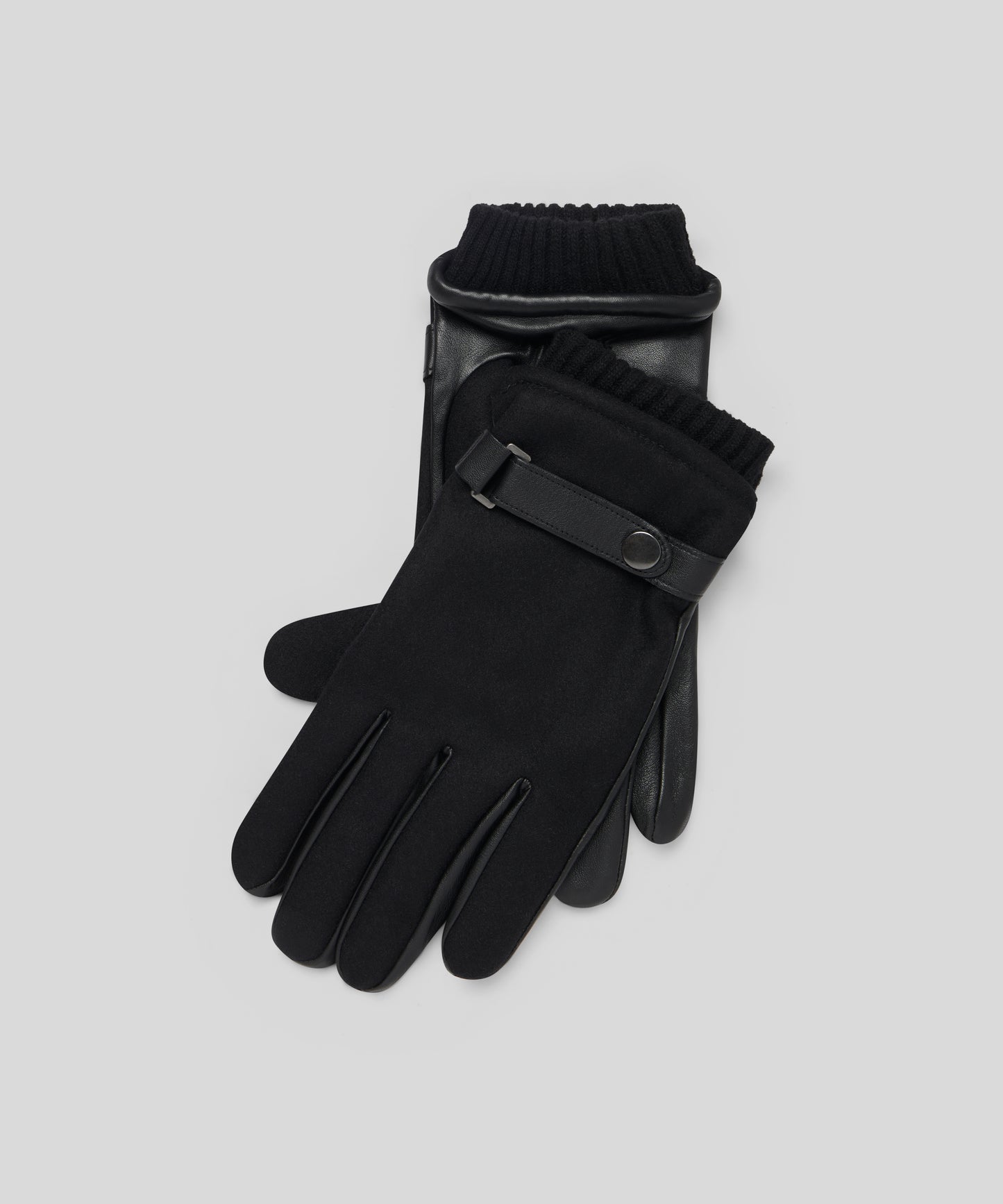 Goodwood Touchscreen Flannel and Leather Mens Gloves