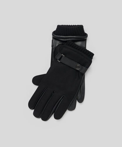 Goodwood Touchscreen Flannel and Leather Mens Gloves