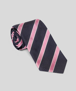 Navy with pink stripe