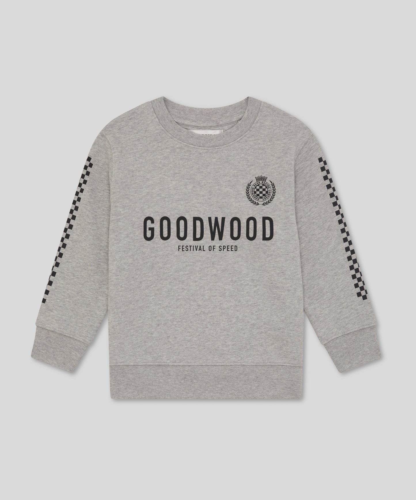 Goodwood Festival of Speed Monochrome Chequer Flag Kids Sweatshirt