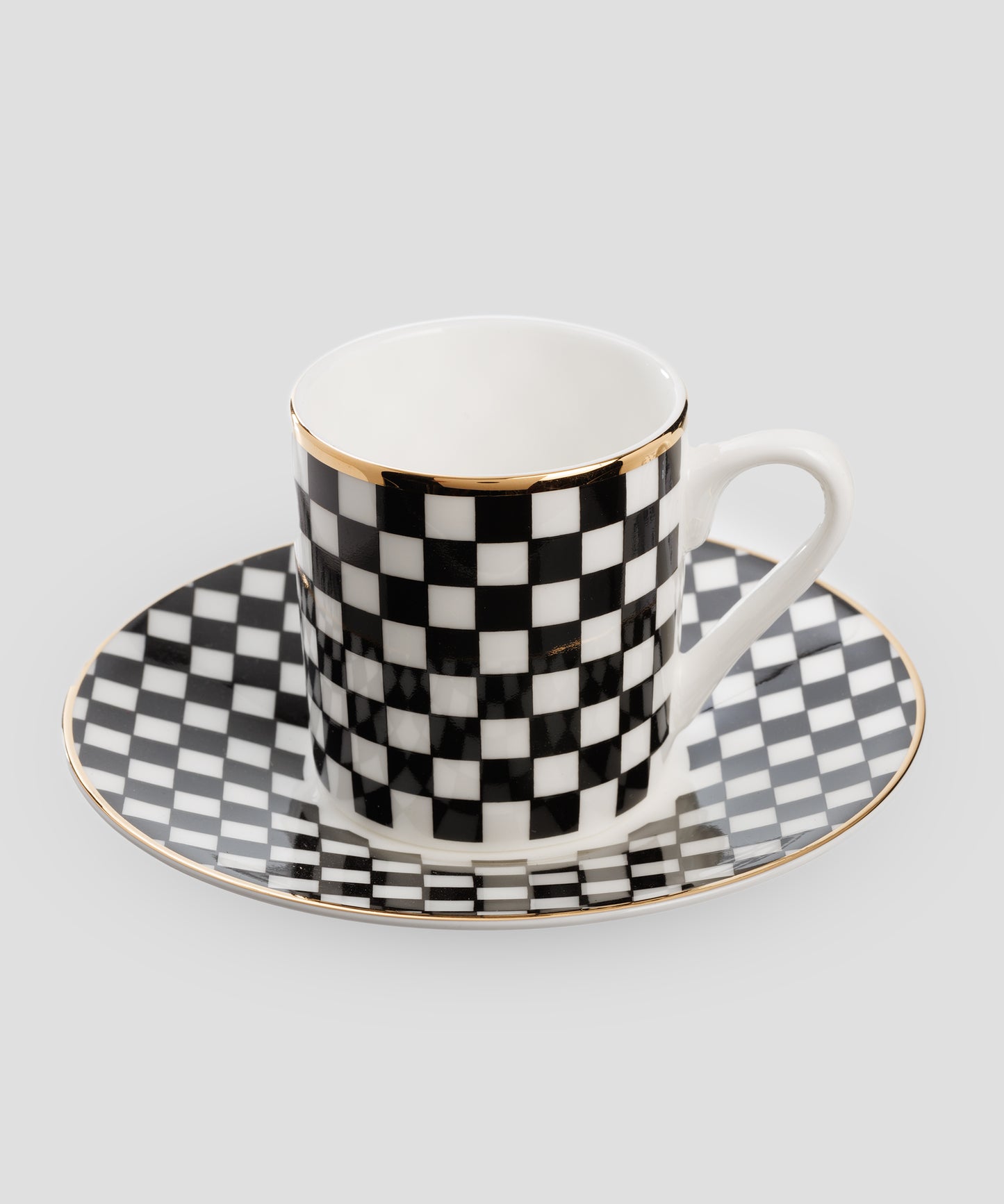 Goodwood Chequer Flag Espresso Cup & Saucer