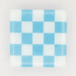 Goodwood Blue & White Chequerboard Glass Coaster